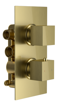 Brancaster Thermo Conc Shower Valve SQ 2 - Brushed Brass (SH8078)