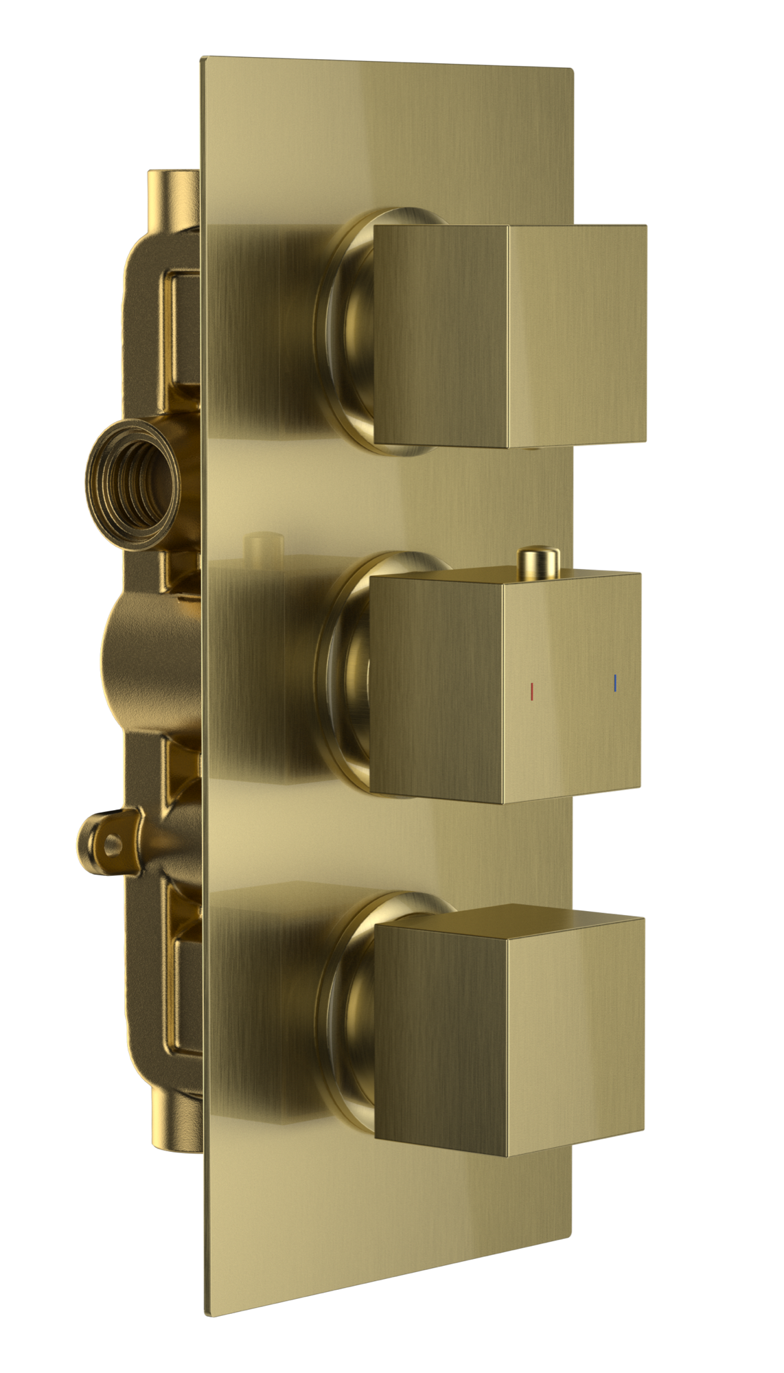 Brancaster Thermo Conc Shower Valve SQ 3 - Brushed Brass (SH8085)
