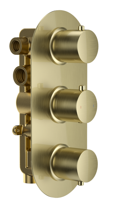 Brancaster Thermo Conc Shower Valve RD 3 - Brushed Gold (SH8087)