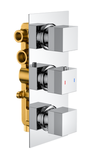 Brancaster Thermo Conc Shower Valve SQ 3 - Chrome (SH8091)