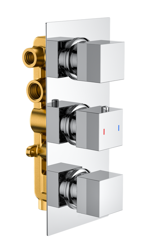 Brancaster Thermo Conc Shower Valve SQ 3 - Chrome (SH8091)