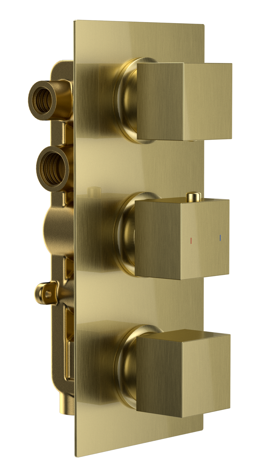 Brancaster Thermo Conc Shower Valve SQ 3 - Brushed Brass (SH8092)