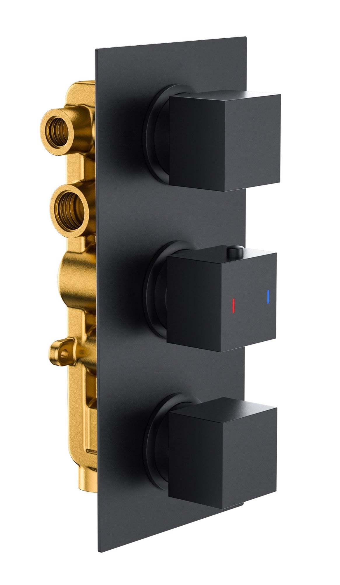Brancaster Thermo Conc Shower Valve SQ 3 - Matt Black (SH8094)