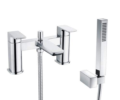 Harwich Deck Mounted Bath Shower Mixer - Gunmetal Grey (SH8111)