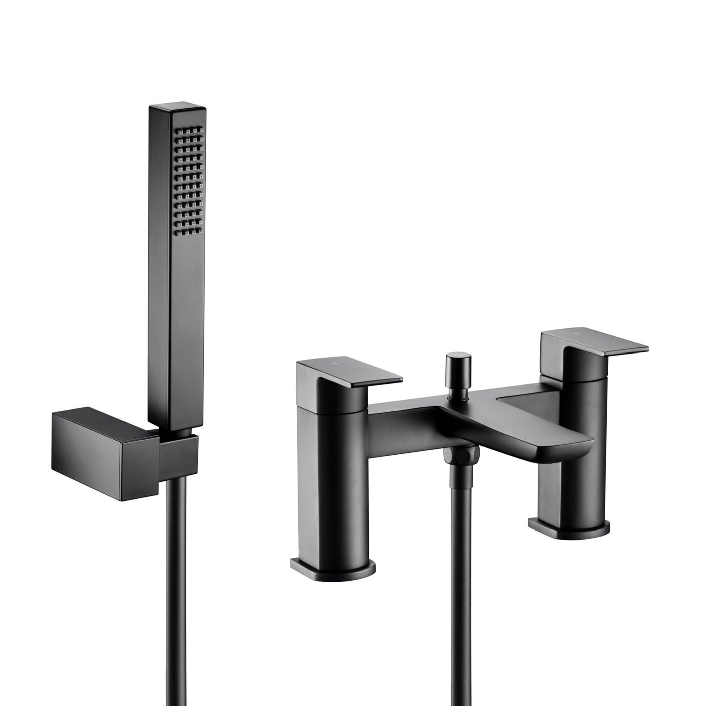 Harwich Deck Mounted Bath Shower Mixer - Matt Black (SH8112)
