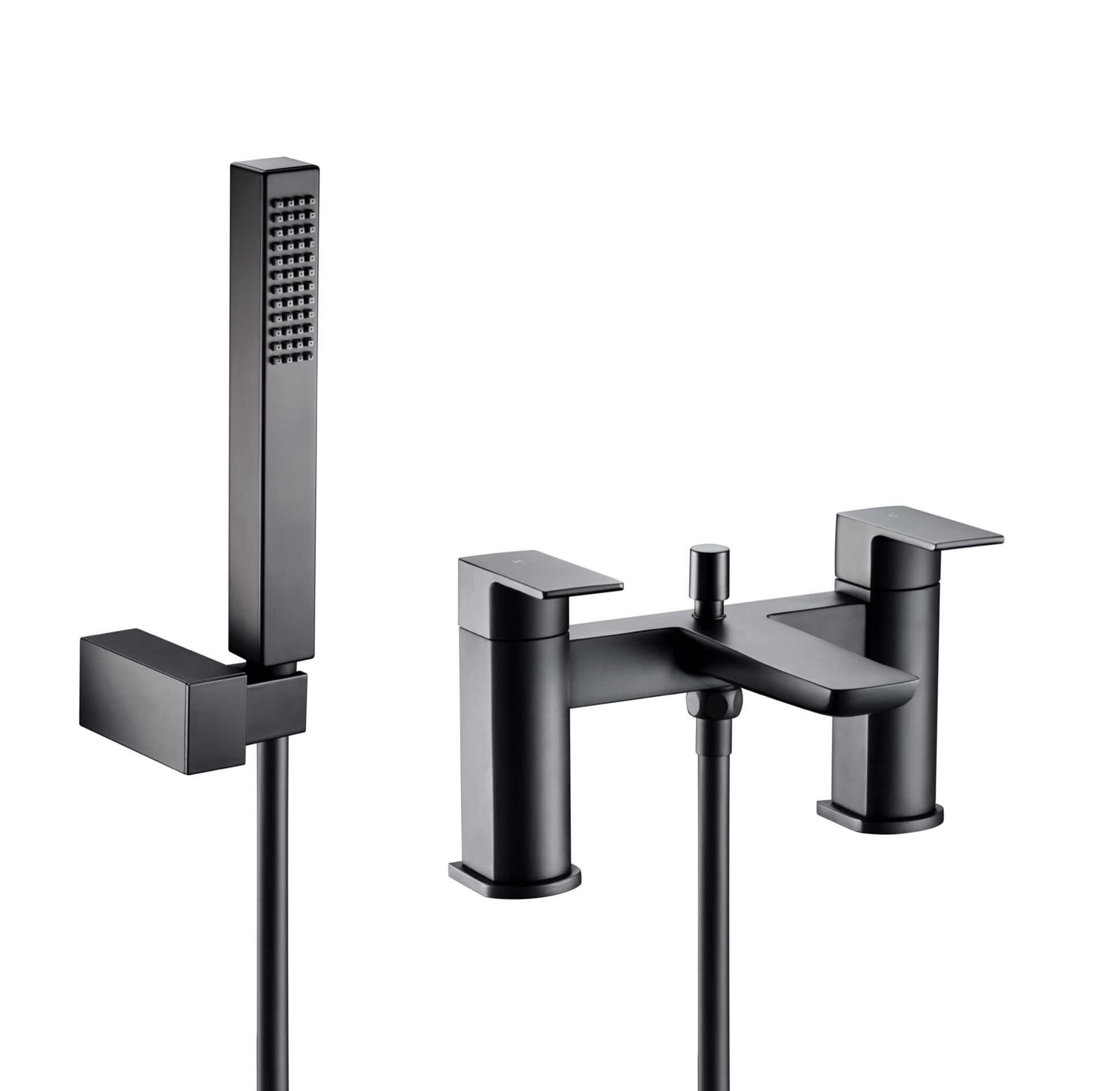 Harwich Deck Mounted Bath Shower Mixer - Matt Black (SH8112)