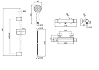 Malton Thermostatic shower mixer - Chrome dimensions diagram