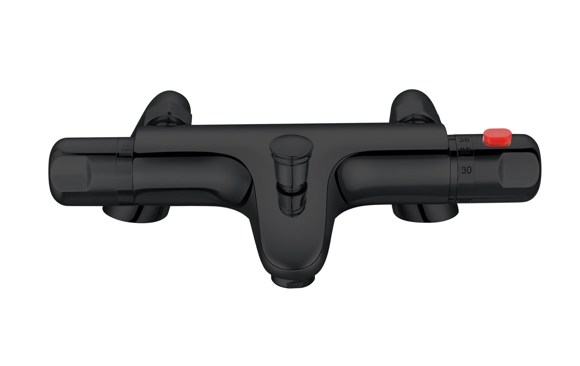 Malton Deck Mounted Thermostatic Bath Shower Mixer - Matt Black (SH8143)