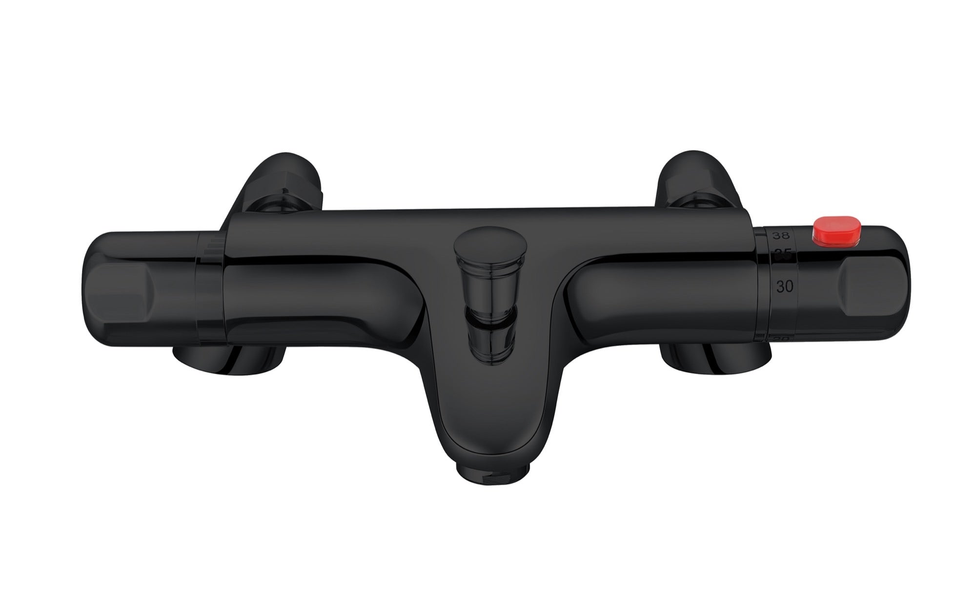 Malton Deck Mounted Thermostatic Bath Shower Mixer - Matt Black (SH8143)