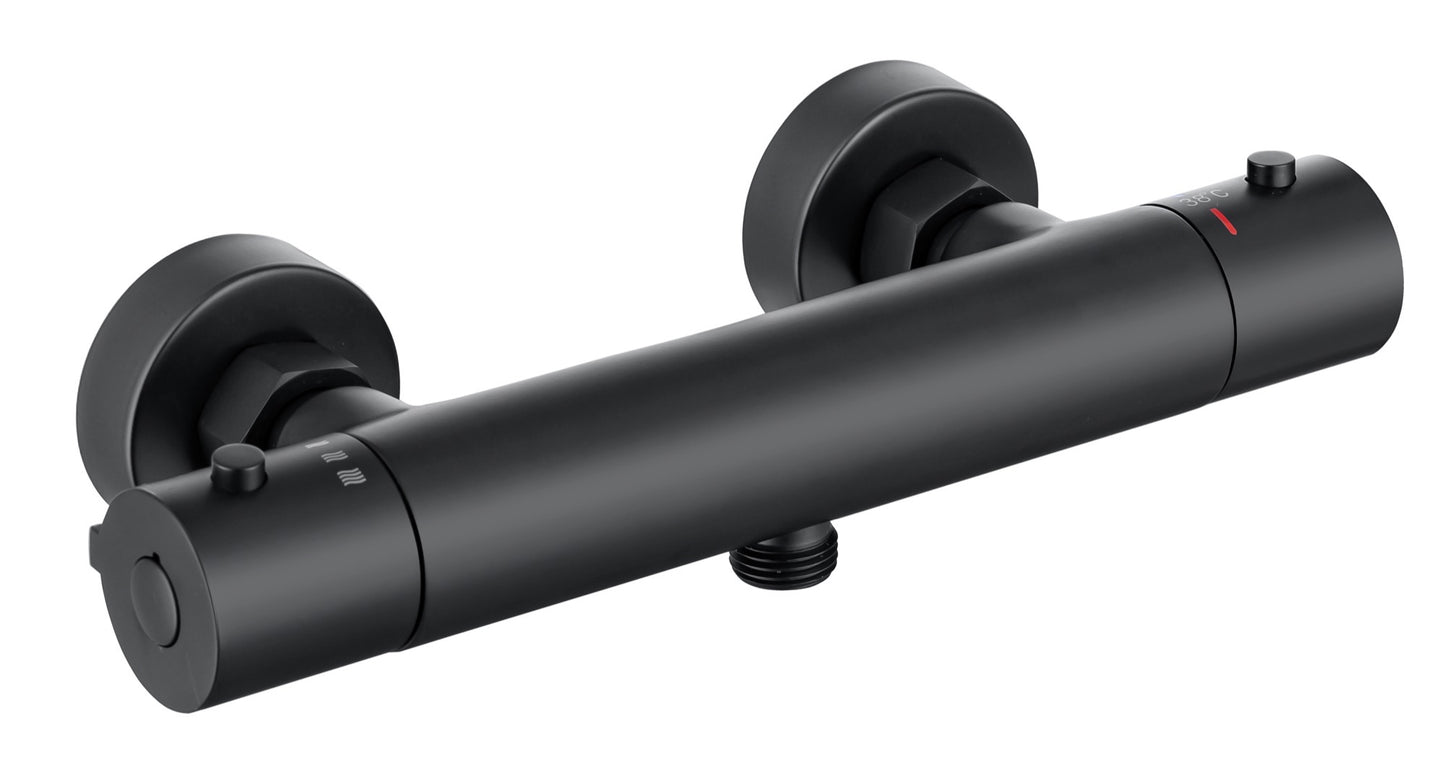 Malton Thermostatic Shower Mixer Valve - Matt Black (SH8147)