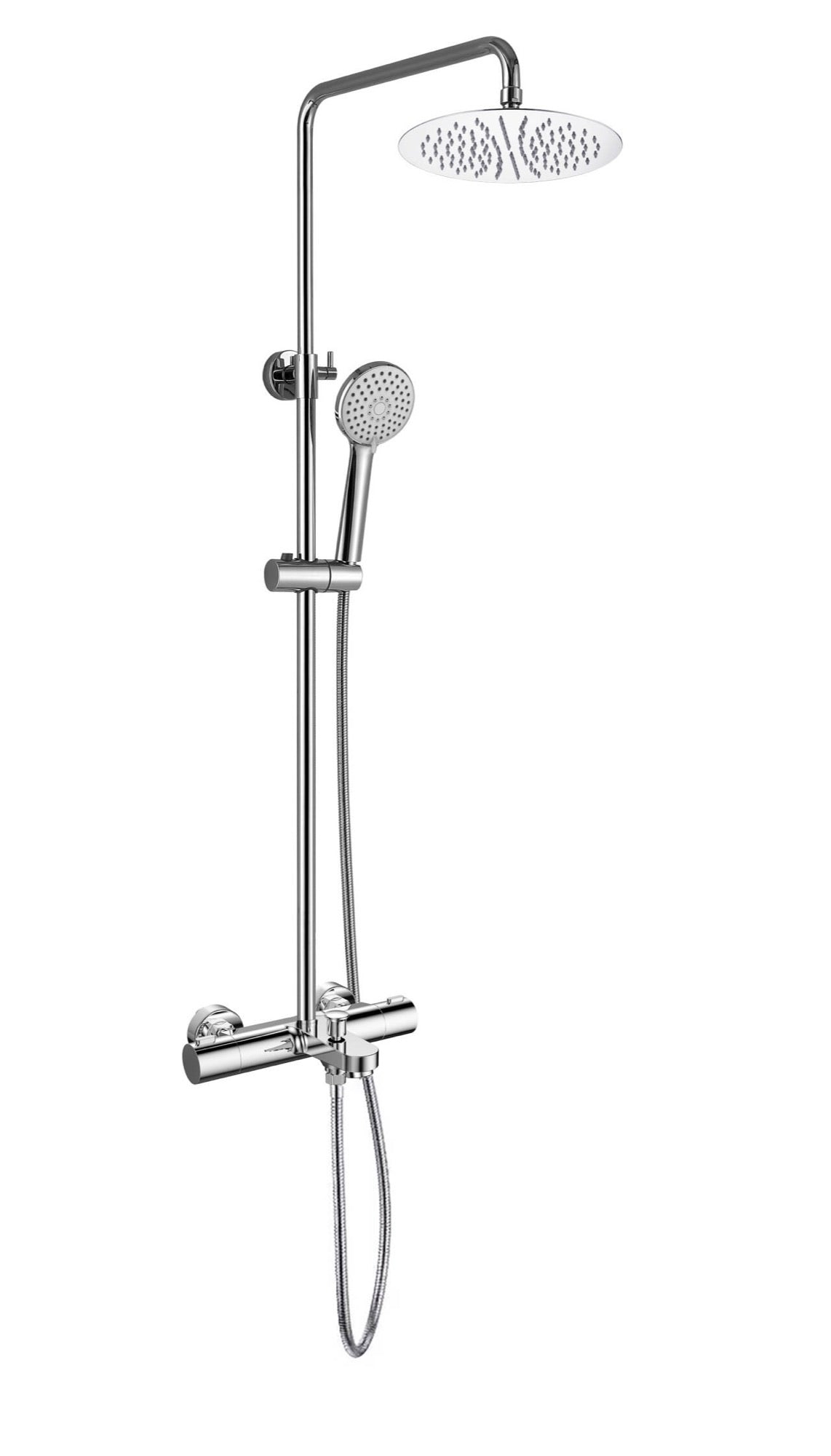 Malton Thermostatic shower mixer with riser rail kit - Chrome (SH8149)