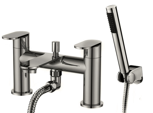 Purbeck Deck Mounted Bath Shower Mixer - Brushed Nickel (SH8156)