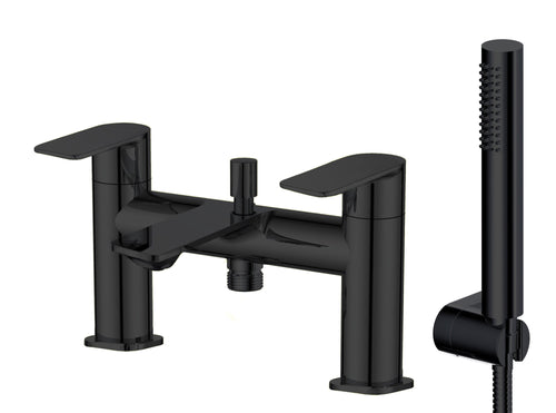 Ribston Deck mounted bath shower mixer - Matt Black (SH8166)