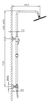 Shalford Thermostatic Shower Mixer - Matt Black dimensions diagram