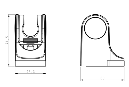 Bath Shower Mixer Handset Holder - Chrome dimensions diagram