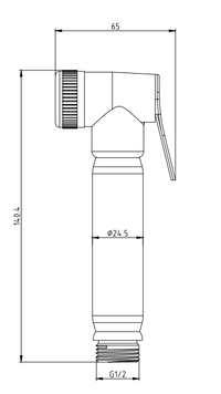 Shattaf Douche Mixer Set - Brushed Bronze dimensions diagram
