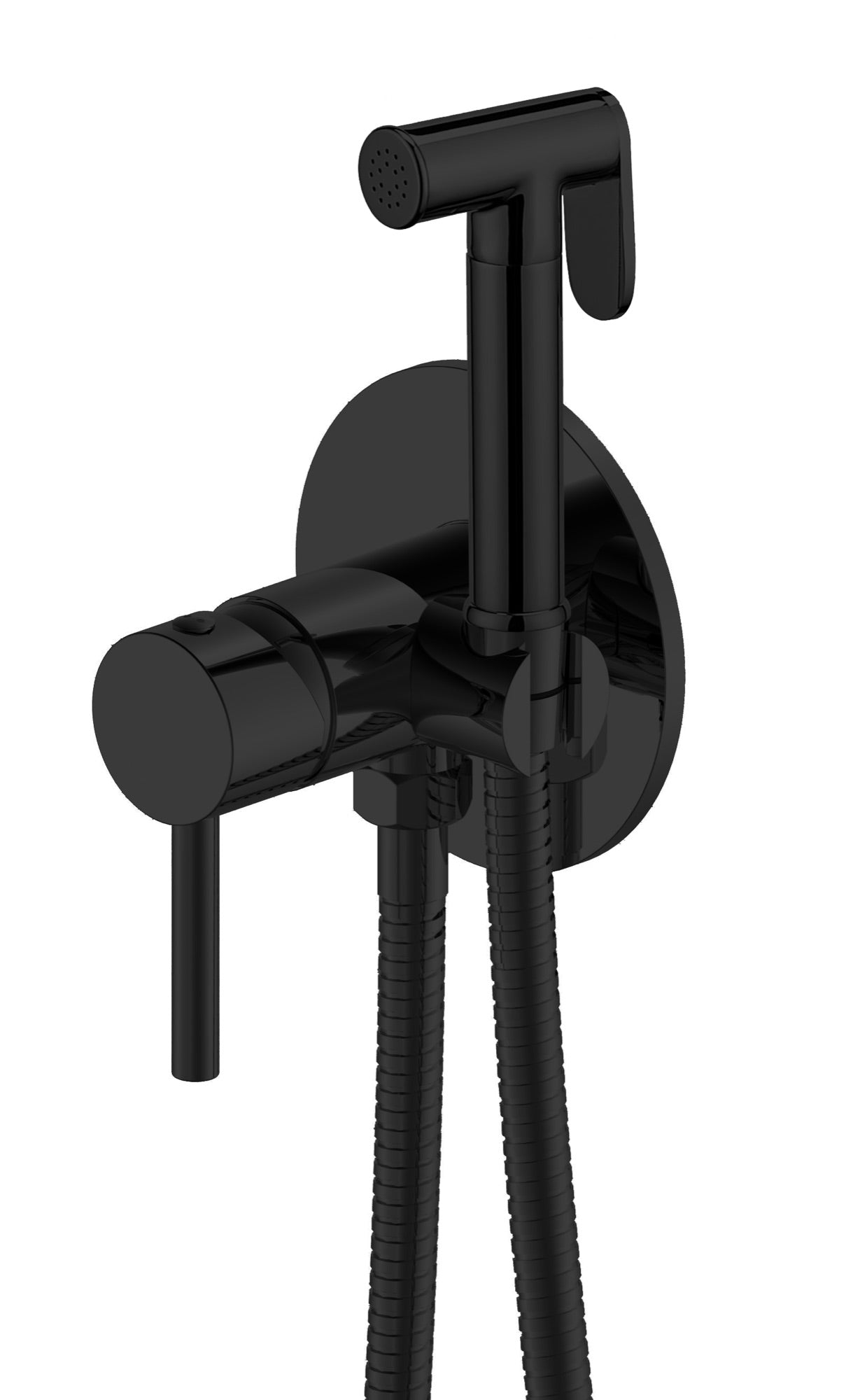 Matt Black Shattaf Douche Mixer Set - Matt Black (SH8201)