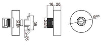 Exposed Shower Valve Fast Fitting - Chrome dimensions diagram