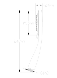 ABS Hand Shower - Chrome dimensions diagram