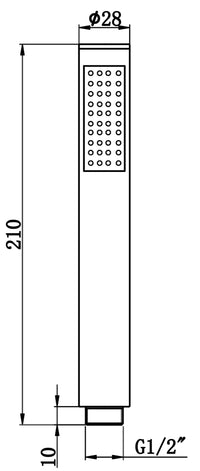 ABS Hand Shower - Chrome dimensions diagram
