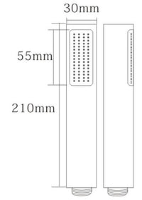 ABS Hand Shower - Chrome dimensions diagram