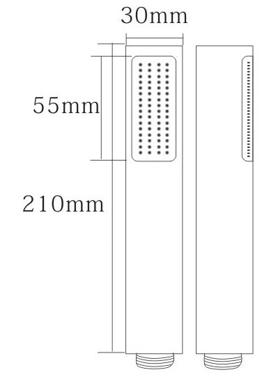 ABS Hand Shower - Chrome dimensions diagram