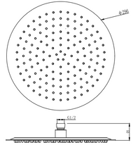 Matt Black Ultra slim shower head - Matt Black dimensions diagram