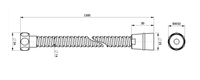 WRAS 1.5m Stainless Steel Shower Hose - Chrome dimensions diagram