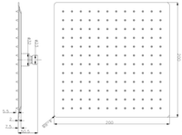 Ultra slim shower head - Chrome dimensions diagram