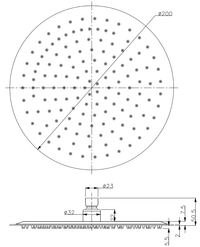 Ultra slim shower head - Chrome dimensions diagram