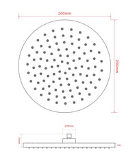Chrome Plated ABS Shower Head - Chrome dimensions diagram
