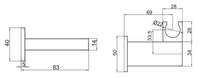 Adjustable Shower Handset Wall - Chrome dimensions diagram