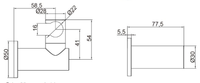 Adjustable Shower Handset Wall - Chrome dimensions diagram
