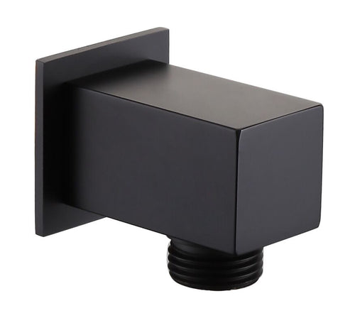 Square Wall Outlet Elbow - Matt Black (SH8381)