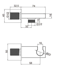 Shower Handset Wall Bracket - Chrome dimensions diagram