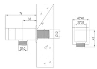 Shower Handset Wall Bracket - Chrome dimensions diagram