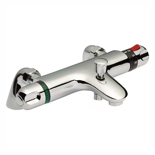 Buy Luna thermostatic bath shower mixer tap deck mount - chrome (no handset) online UK