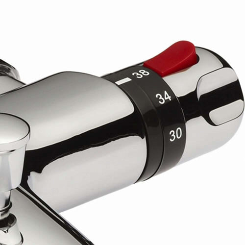 Buy Luna thermostatic bath shower mixer tap deck mount - chrome (no handset) online UK