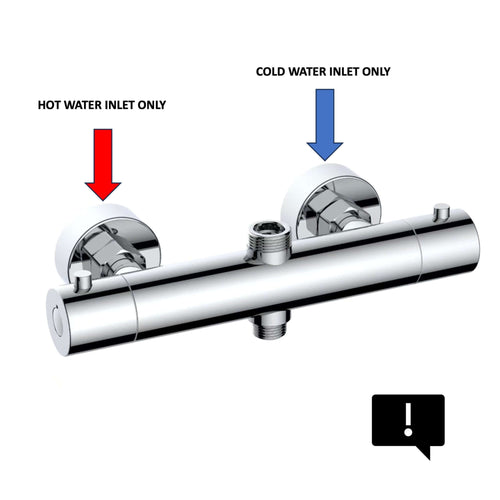 Buy Dune contemporary two outlet 3/4" and 1/2" thermostatic bar shower mixer valve - chrome online UK