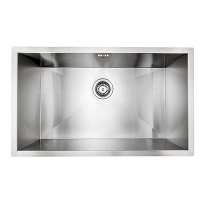 Buy Bali Brushed Stainless Steel Kitchen Sink Undermount Or Topmount With Overflow (760mm X 455mm, 1.0 Bowl) Online UK | HOUSE OF ENKI