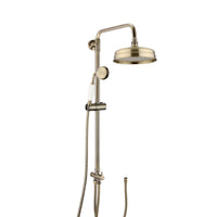 Buy Traditional dual shower riser rail kit for exposed installation - antique brass Online UK | HOUSE OF ENKI
