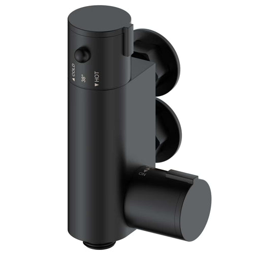 Buy Vero round douche thermostatic bar valve with shower spray kit - matt black online UK