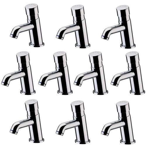 Buy Vision non concussive time adjustable basin single tap modern - chrome (hot & cold indicators) - 10 pack online UK