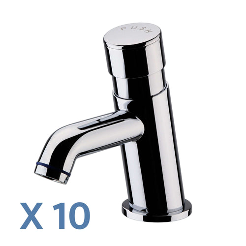 Buy Vision non concussive time adjustable basin single tap modern - chrome (hot & cold indicators) - 10 pack online UK