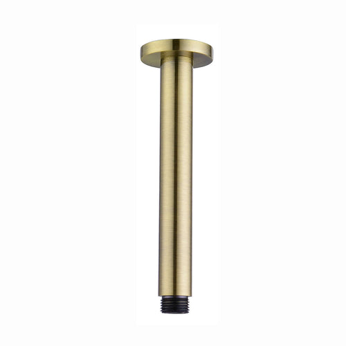 Buy Round ceiling mounted shower arm 180mm - antique brass online UK