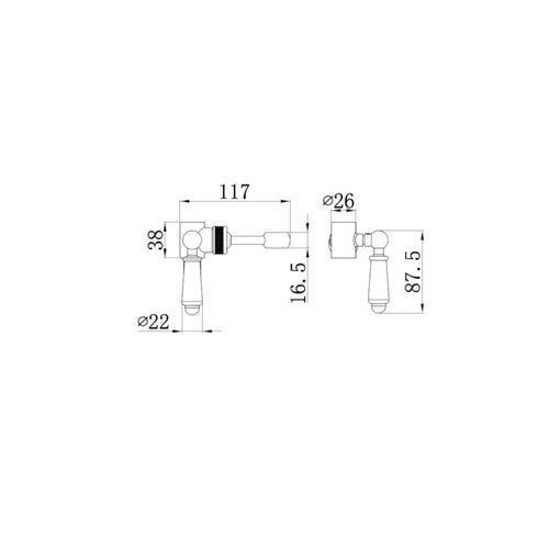 Buy Traditional lever shower head bracket for 18mm diameter rigid riser or slider rail solid brass - chrome & white online UK