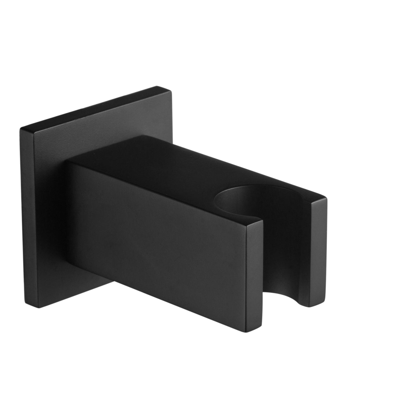 Square wall bracket for shower heads solid brass - matte black - Showers