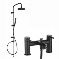 Zara bath shower mixer tap with dual rigid riser - matte black