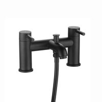 Zara bath shower mixer tap with dual rigid riser - matte black