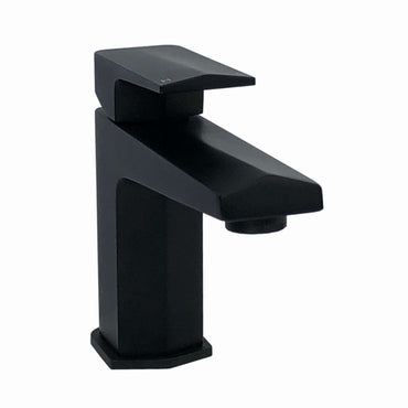 Milly geo inspired hexagonal basin sink mixer tap + bath shower mixer tap pack - matte black - Taps